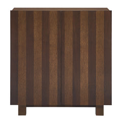 Kline 2-Door Striped Accent Cabinet by Modway - Dark Walnut Stripe