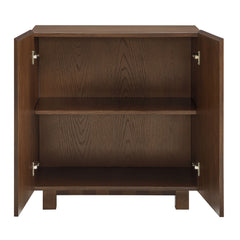 Kline 2-Door Striped Accent Cabinet by Modway - Dark Walnut Stripe