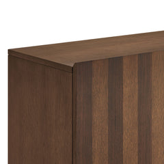 Kline 2-Door Striped Accent Cabinet by Modway - Dark Walnut Stripe