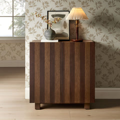 Kline 2-Door Striped Accent Cabinet by Modway - Dark Walnut Stripe