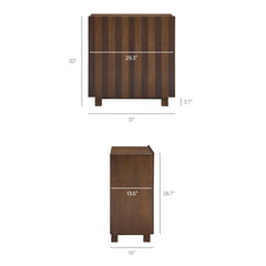 Kline 2-Door Striped Accent Cabinet by Modway - Dark Walnut Stripe
