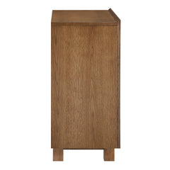 Kline 2-Door Striped Accent Cabinet by Modway - Oak Walnut Stripe