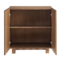 Kline 2-Door Striped Accent Cabinet by Modway - Oak Walnut Stripe