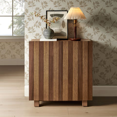 Kline 2-Door Striped Accent Cabinet by Modway - Oak Walnut Stripe