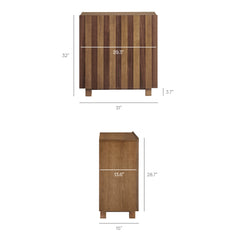 Kline 2-Door Striped Accent Cabinet by Modway - Oak Walnut Stripe