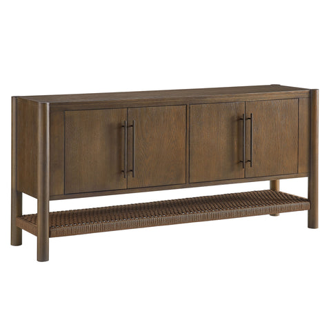 Taschen 4-Door Wood Sideboard Cabinet by Modway - Walnut Brown