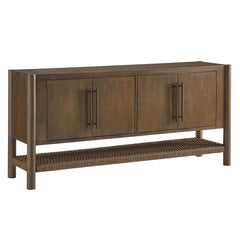 Taschen 4-Door Wood Sideboard Cabinet by Modway - Walnut Brown