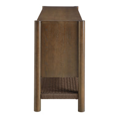 Taschen 4-Door Wood Sideboard Cabinet by Modway - Walnut Brown