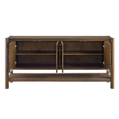 Taschen 4-Door Wood Sideboard Cabinet by Modway - Walnut Brown