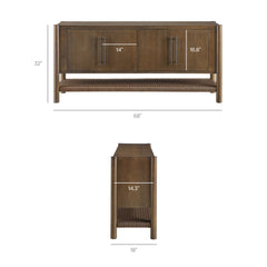 Taschen 4-Door Wood Sideboard Cabinet by Modway - Walnut Brown