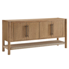 Taschen 4-Door Wood Sideboard Cabinet by Modway - Weathered Oak Natural