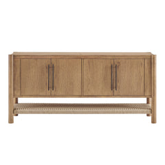 Taschen 4-Door Wood Sideboard Cabinet by Modway - Weathered Oak Natural