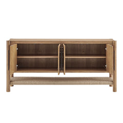 Taschen 4-Door Wood Sideboard Cabinet by Modway - Weathered Oak Natural