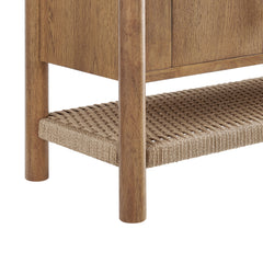 Taschen 4-Door Wood Sideboard Cabinet by Modway - Weathered Oak Natural