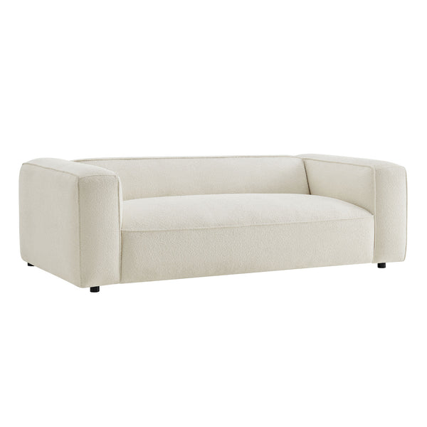 Auren 88 Inch Lattice Bouclé Upholstered Sofa by Modway - Cream