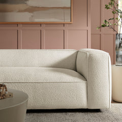 Auren 88 Inch Lattice Bouclé Upholstered Sofa by Modway - Cream