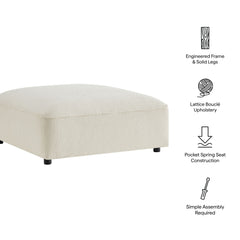 Auren Lattice Bouclé Upholstered Ottoman by Modway - Cream