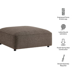 Auren Lattice Bouclé Upholstered Ottoman by Modway - Earth