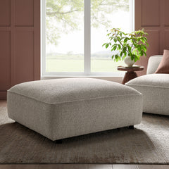 Auren Lattice Bouclé Upholstered Ottoman by Modway - Fog