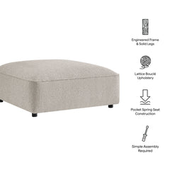Auren Lattice Bouclé Upholstered Ottoman by Modway - Fog