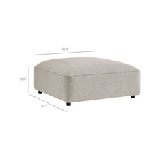 Auren Lattice Bouclé Upholstered Ottoman by Modway - Fog