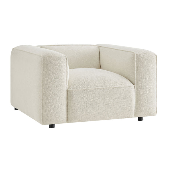 Auren Lattice Bouclé Upholstered Accent Chair by Modway - Cream