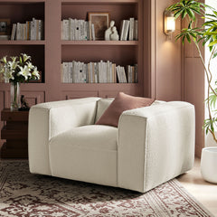 Auren Lattice Bouclé Upholstered Accent Chair by Modway - Cream