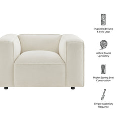 Auren Lattice Bouclé Upholstered Accent Chair by Modway - Cream