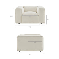 Auren Lattice Bouclé Upholstered Accent Chair by Modway - Cream