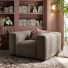 Auren Lattice Bouclé Upholstered Accent Chair by Modway - Earth