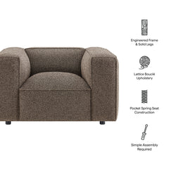 Auren Lattice Bouclé Upholstered Accent Chair by Modway - Earth