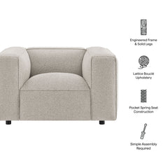 Auren Lattice Bouclé Upholstered Accent Chair by Modway - Fog