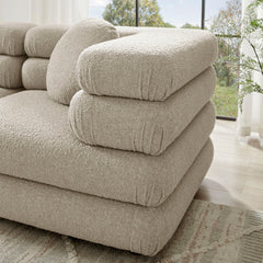 Jubilee 3-Piece Upholstered 3-Piece Modular Sofa Set by Modway - Linen