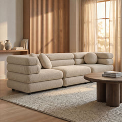Jubilee 3-Piece Upholstered 3-Piece Modular Sofa Set by Modway - Linen