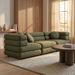 Jubilee 3-Piece Upholstered 3-Piece Modular Sofa Set by Modway - Olive