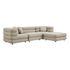 Jubilee 4-Piece Upholstered Modular Sofa Set by Modway - Linen