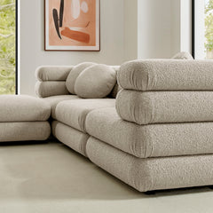 Jubilee 4-Piece Upholstered Modular Sofa Set by Modway - Linen