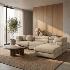 Jubilee 4-Piece Upholstered Modular Sofa Set by Modway - Linen