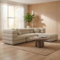 Jubilee 4-Piece Upholstered Modular Sofa Set by Modway - Linen