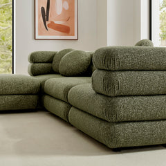 Jubilee 4-Piece Upholstered Modular Sofa Set by Modway - Olive