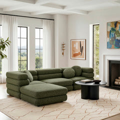 Jubilee 4-Piece Upholstered Modular Sofa Set by Modway - Olive