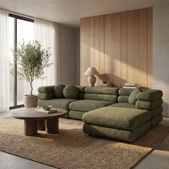 Jubilee 4-Piece Upholstered Modular Sofa Set by Modway - Olive