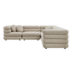 Jubilee 5-Piece Upholstered Modular L-Shaped Sofa Set by Modway - Linen