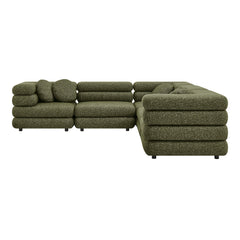 Jubilee 5-Piece Upholstered Modular L-Shaped Sofa Set by Modway - Olive