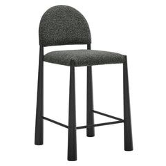 Hayley Upholstered Fabric Counter Stools Set of 2 by Modway - Black Anthracite
