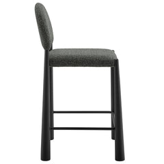 Hayley Upholstered Fabric Counter Stools Set of 2 by Modway - Black Anthracite