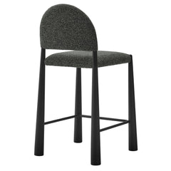 Hayley Upholstered Fabric Counter Stools Set of 2 by Modway - Black Anthracite
