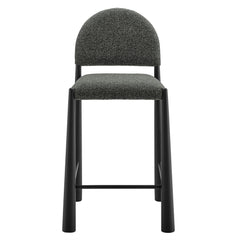Hayley Upholstered Fabric Counter Stools Set of 2 by Modway - Black Anthracite