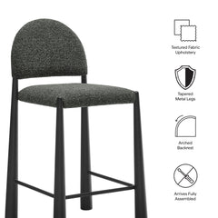 Hayley Upholstered Fabric Counter Stools Set of 2 by Modway - Black Anthracite