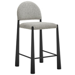 Hayley Upholstered Fabric Counter Stools Set of 2 by Modway - Black Camel